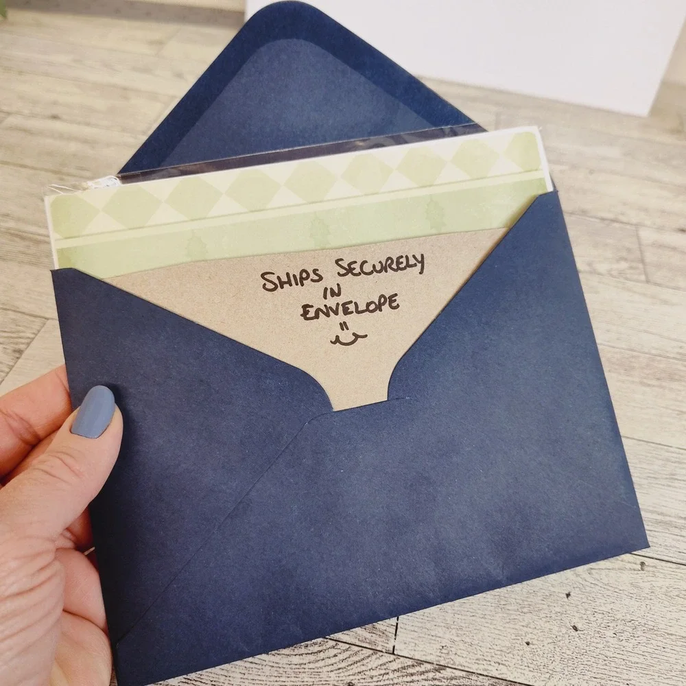 Sage Green Diamond Hallmark Expressions‎ Blank Note Card Set Seal Any Occasion
